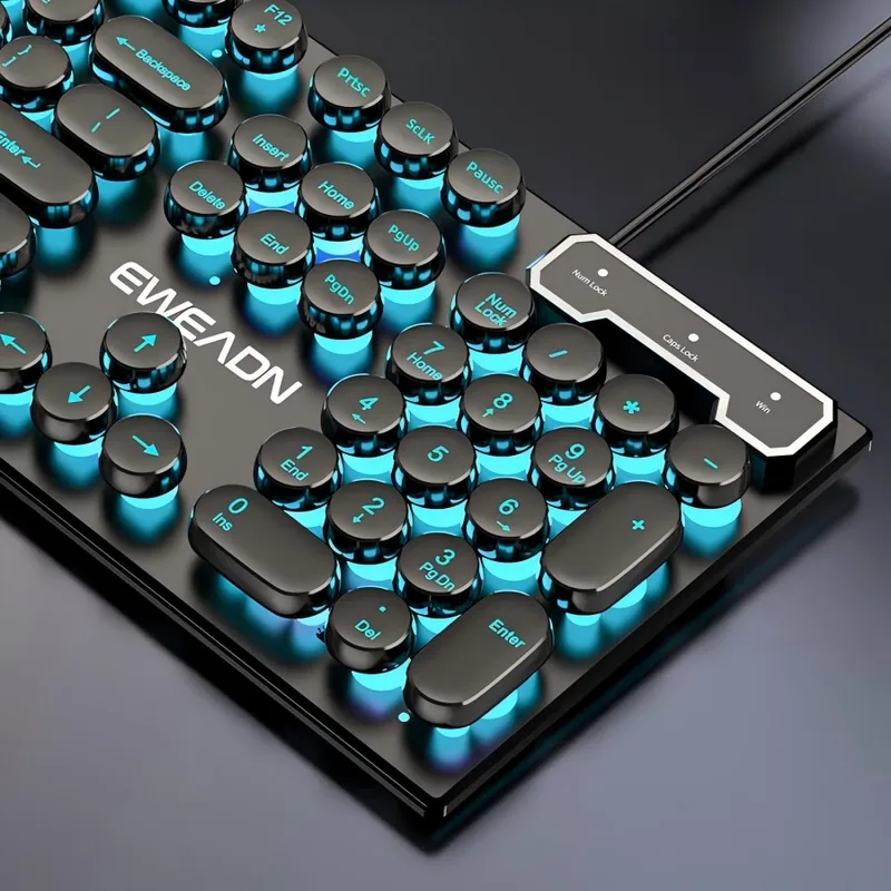 No Rgb Gaming Pc - Retro Punk Mekanik Hissiyatlı Klavye Mouse