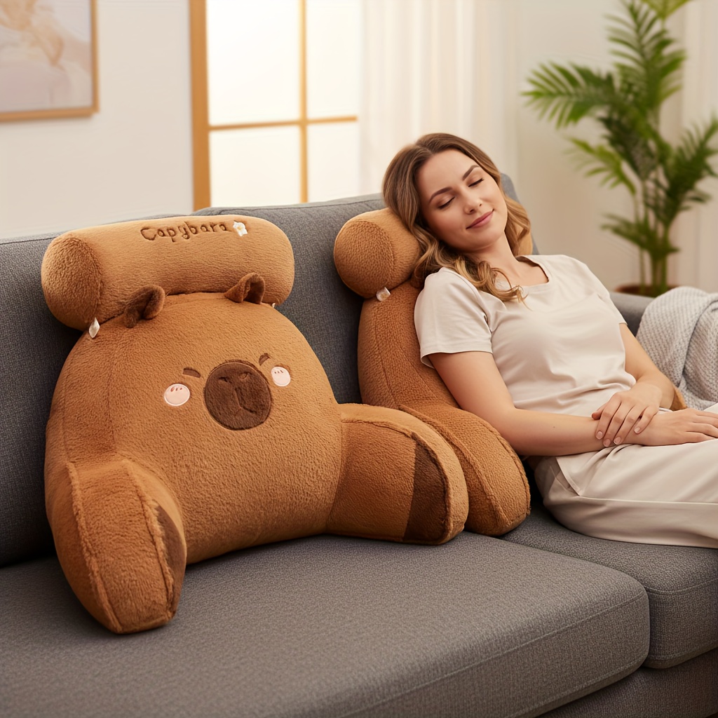 Gaming Chair Lumbar Pillow - Kapibara Temalı Peluş Yastık Sandalye Sırtlığı,