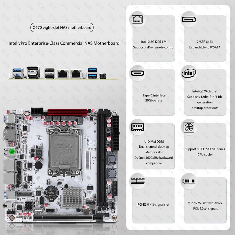 Q670 ITX NAS Anakart Kiti, 12- - Pc Gaming I7 14Th Gen incelemesi ve fiyatı