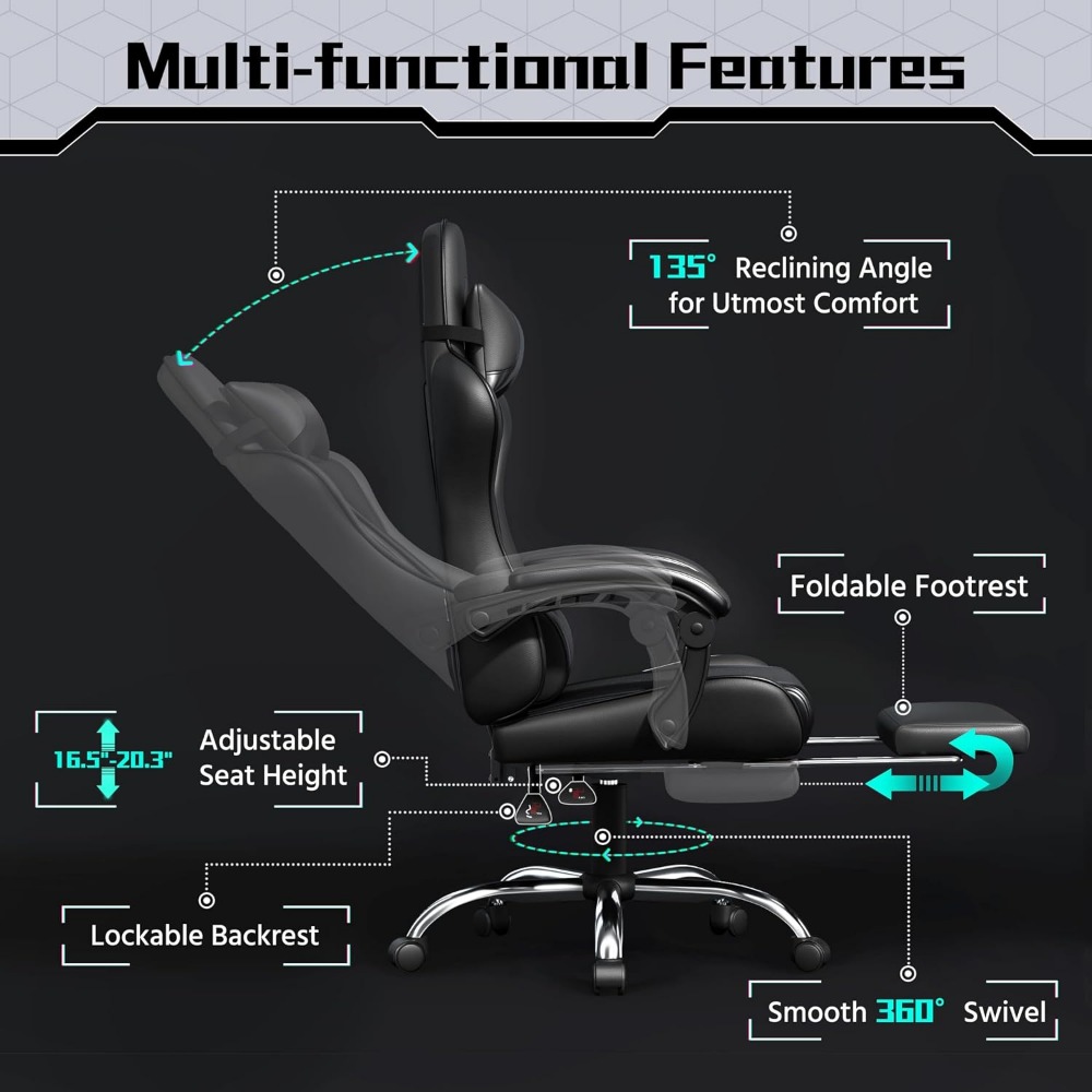 Ayak Dayama Yerli, Masajlı Bel - Gaming Chair Lumbar Pillow incelemesi ve fiyatı